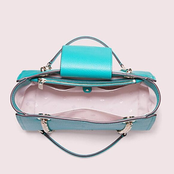 Kate Spade Amelia Medium Shoulder Bag Blue Pebbled Leather Chain Strap Tote - Picture 11 of 12